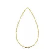 34X20MM 925 Sterling Silver diamond effect drop ring for beadweaving - Gold x1