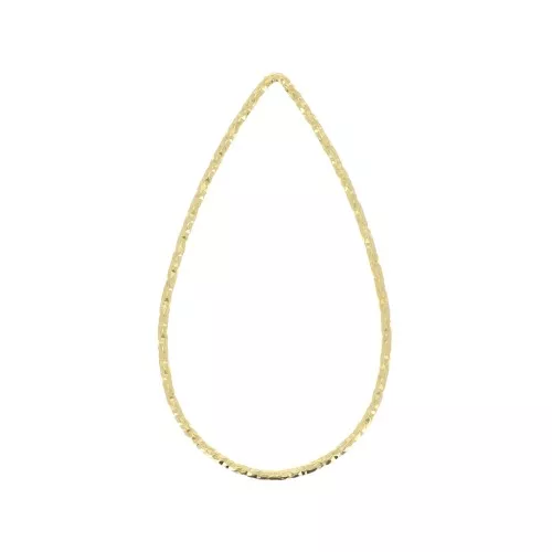 34X20MM 925 Sterling Silver diamond effect drop ring for beadweaving - Gold x1