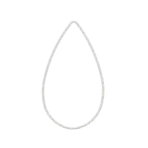 34x20mm 925 Sterling Silver Diamond effect Drop Mounting ring for beadweaving x1