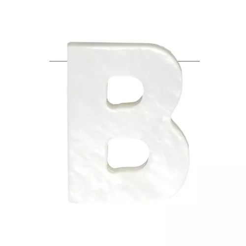 10x8mm Mother-of-pearl alphabet letter bead - B - Natural x1