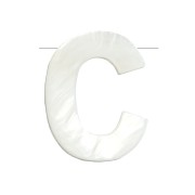10x8mm Mother-of-pearl alphabet letter bead - C - Natural x1