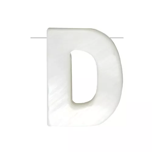 10x8mm Mother-of-pearl alphabet letter bead - D - Natural x1