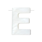 10x8mm Mother-of-pearl alphabet letter bead - E - Natural x1|raw }}