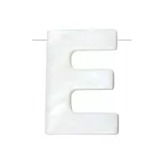 10x8mm Mother-of-pearl alphabet letter bead - E - Natural x1