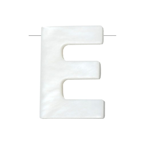 10x8mm Mother-of-pearl alphabet letter bead - E - Natural x1