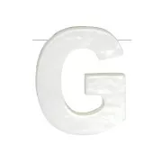 10x8mm Mother-of-pearl alphabet letter bead - G - Natural x1