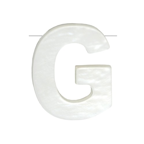 10x8mm Mother-of-pearl alphabet letter bead - G - Natural x1