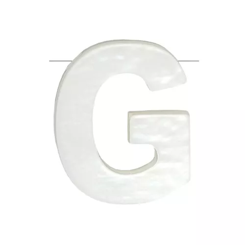 10x8mm Mother-of-pearl alphabet letter bead - G - Natural x1
