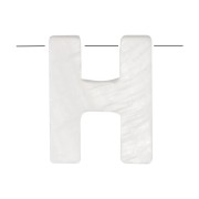 10x8mm Mother-of-pearl alphabet letter bead - H - Natural x1|raw }}