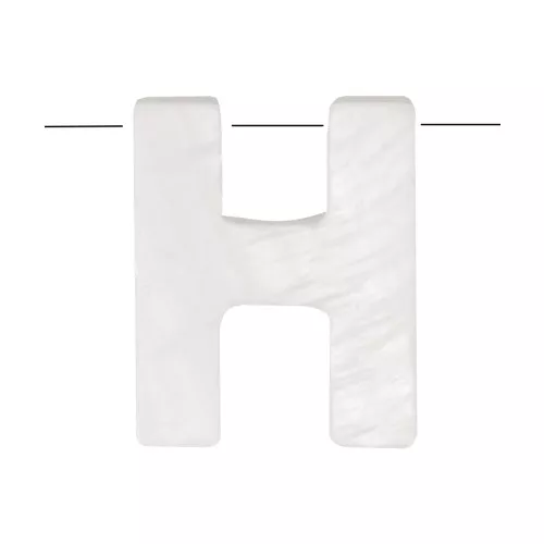 10x8mm Mother-of-pearl alphabet letter bead - H - Natural x1