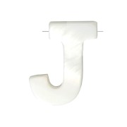 9x8mm Mother-of-pearl alphabet letter bead - J - Natural x1