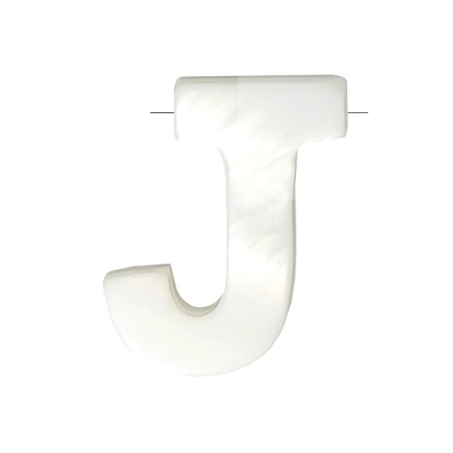 9x8mm Mother-of-pearl alphabet letter bead - J - Natural x1