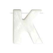 10x8.5mm Mother-of-pearl alphabet letter bead - K - Natural x1|raw }}