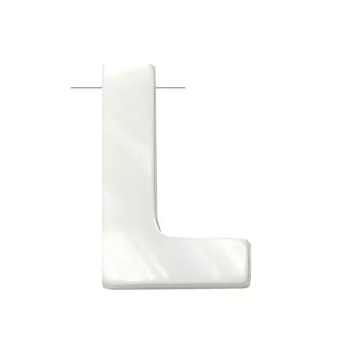 10x6.5mm Mother-of-pearl alphabet letter bead - L - Natural x1