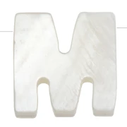 Mother-of-pearl alphabet bead 10x9.5 mm - M x1