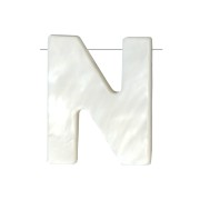 9.5x8mm Mother-of-pearl alphabet letter bead - N - Natural x1|raw }}
