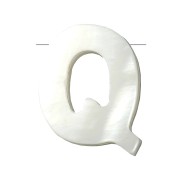 10x8.5mm Mother-of-pearl alphabet letter bead - Q - Natural x1|raw }}