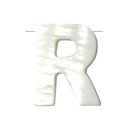 10x8mm Mother-of-pearl alphabet letter bead - R - Natural x1