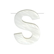 10x8mm Mother-of-pearl alphabet letter bead - S - Natural x1|raw }}