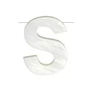 10x8mm Mother-of-pearl alphabet letter bead - S - Natural x1