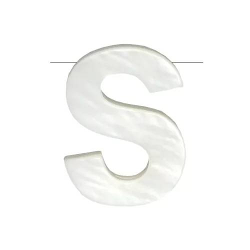 10x8mm Mother-of-pearl alphabet letter bead - S - Natural x1