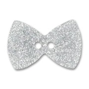 Bowtie Button 38mm Silver x1