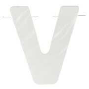 Alphabet letter bead 10x9 mm - V - Mother of pearl - Natural x1|raw }}