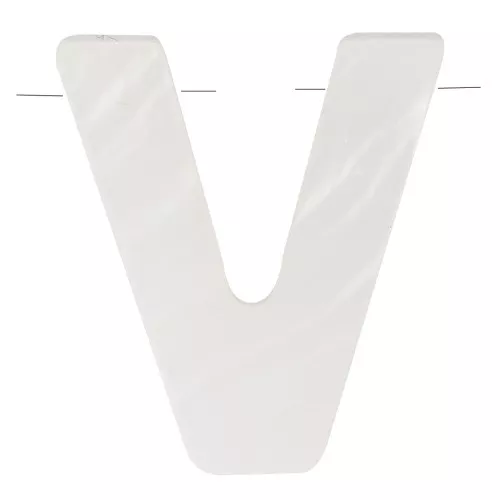Alphabet letter bead 10x9 mm - V - Mother of pearl - Natural x1