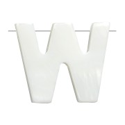 10x11.5mm Mother-of-pearl alphabet letter bead - W - Natural x1|raw }}