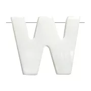 10x11.5mm Mother-of-pearl alphabet letter bead - W - Natural x1