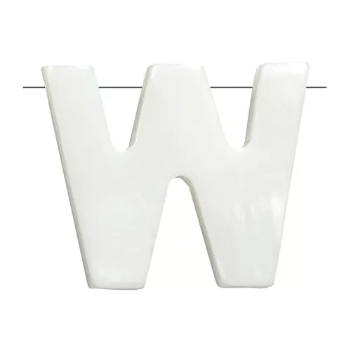 10x11.5mm Mother-of-pearl alphabet letter bead - W - Natural x1