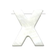 10x9mm Mother-of-pearl alphabet letter bead - X - Natural x1|raw }}