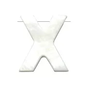 10x9mm Mother-of-pearl alphabet letter bead - X - Natural x1