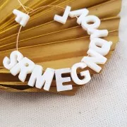 10x9mm Mother-of-pearl alphabet letter bead - X - Natural x1