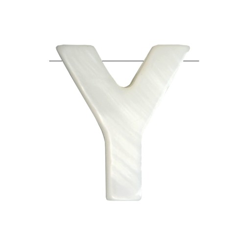 10x8mm Mother-of-pearl alphabet letter bead - Y - Natural x1