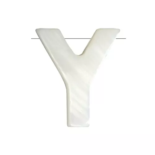 10x8mm Mother-of-pearl alphabet letter bead - Y - Natural x1