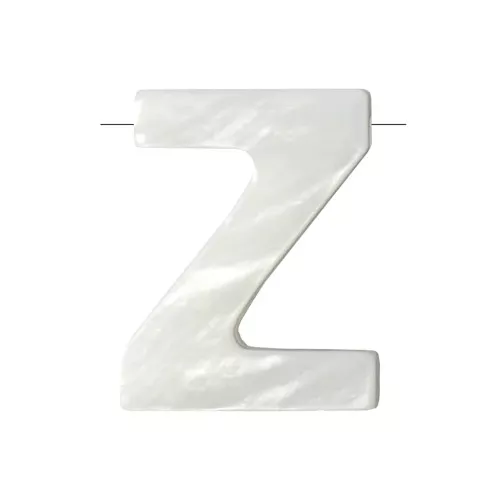 10x8mm Mother-of-pearl alphabet letter bead - Z - Natural x1