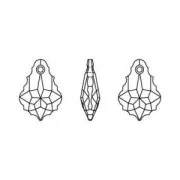 PureCrystal Barroque Drop 16x11mm Jet x1
