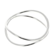 925 Sterling Silver Double crossed ring - Size 50 x1