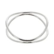 925 Sterling Silver Double crossed ring - Size 53 x1|raw }}