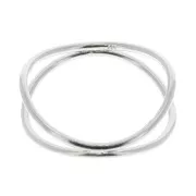 925 Sterling Silver Double crossed ring - Size 55 x1