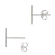 10mm 925 Sterling Silver thin bar earstuds x2|raw }}