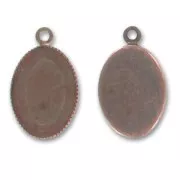 Pendant cabochon setting oval-shaped 18x13mm Old copper tone x1