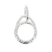 10x8mm 925 Sterling Silver diamond effect pendant for 6mm cabochon x1|raw }}