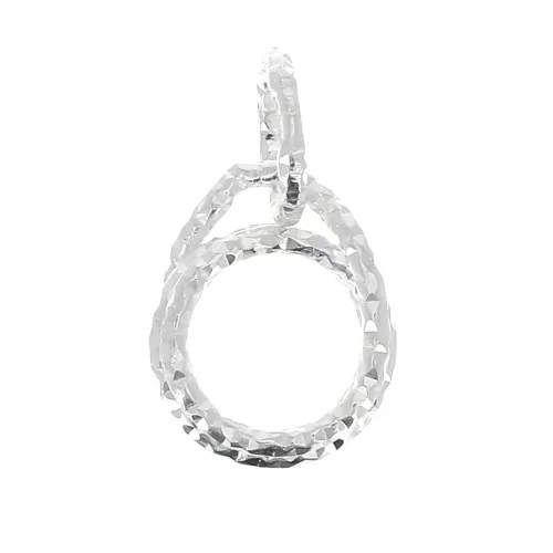 10x8mm 925 Sterling Silver diamond effect pendant for 6mm cabochon x1