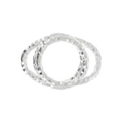 11x8mm 925 Sterling Silver diamond effect connector for 6mm cabochon x1