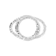 11x8mm 925 Sterling Silver diamond effect connector for 6mm cabochon x1