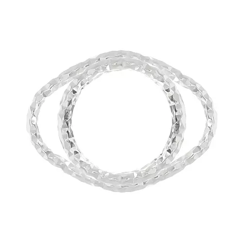 11x8mm 925 Sterling Silver diamond effect connector for 8mm cabochon x1