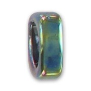 Ceramics slider 17x6mm Iridescent Black oil x1|raw }}