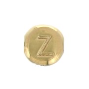 6mm Round alphabet letter bead - Z - Gold plated 3 micron x1